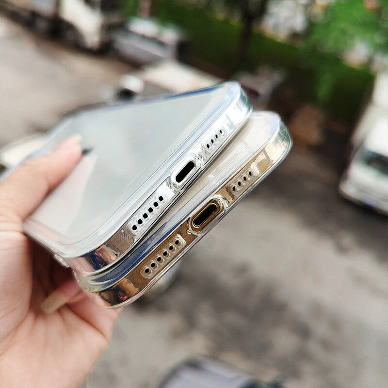 Shockproof Clear Silicone Case For iPhone 13 14 15 16 17 Pro Max Plus Back Cover