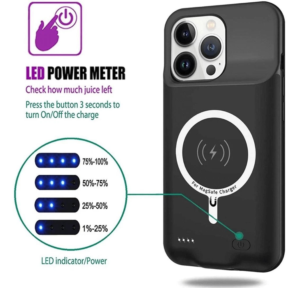 Battery Charger Case Power Bank Cover For iPhone 11 12 13 14 15 16 17 Pro Max
