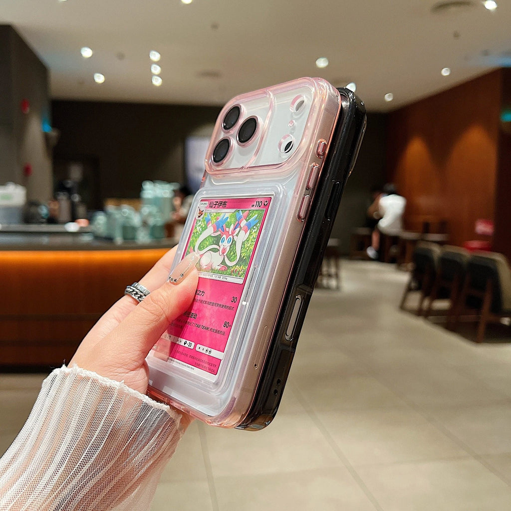 suitable for iPhone 16/17 Pro max phone showcase Pokémon card, anti-drop 64*90MM