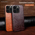Genuine Cowhide Leather Phone Case for iPhone 17 Air 16 15 Plus 14 Pro Max Cover