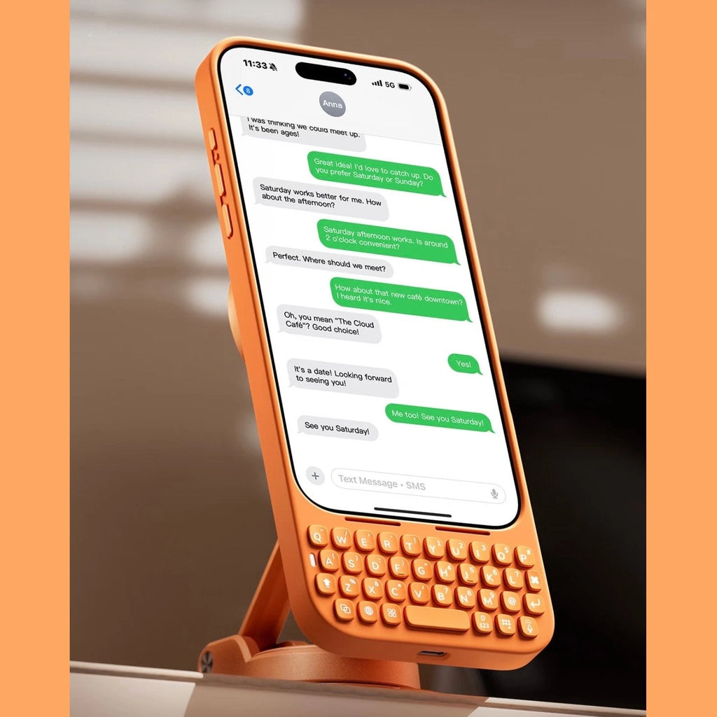 Keyboard Phone Case for iPhone 16/17 Promax Cosmic Orange/White/Black